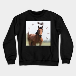 Sorrel horse on pasture Crewneck Sweatshirt